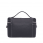 Preview: Shoulder bag made of black calfskin leather with contrast stitching